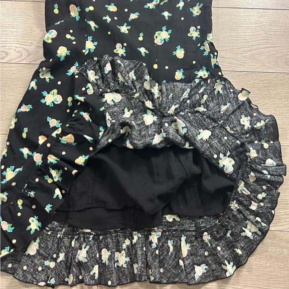 Free People Like A Lady Black Lemon Print Mini Dress - Picture 7 of 12